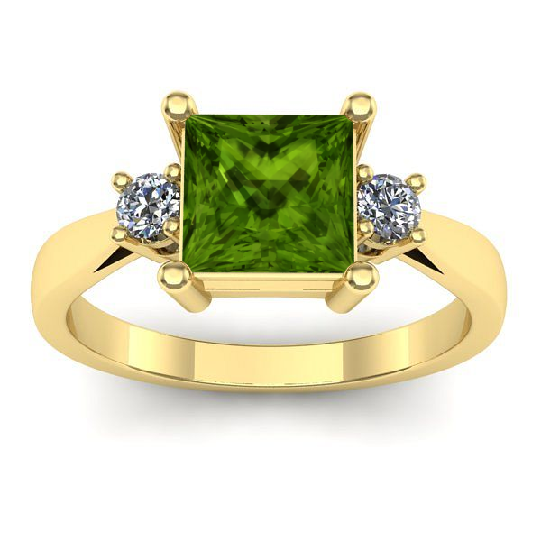 Inel cu peridot patrat