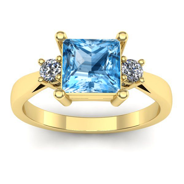 Inel cu topaz blue patrat