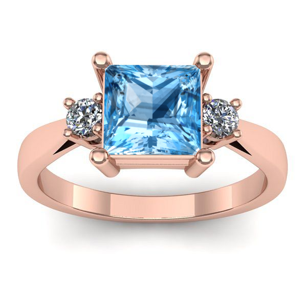 Inel de logodna cu topaz blue patrat