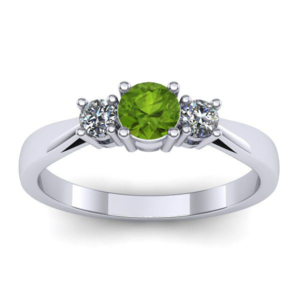Inel cu peridot rotund
