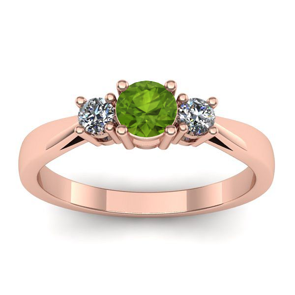 Inel cu peridot rotund