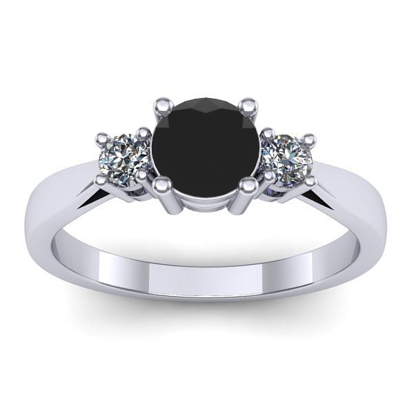 Inel logodna cu diamant negru rotund