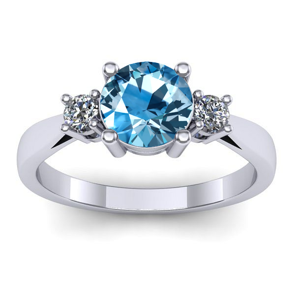 Inel logodna cu topaz blue rotund
