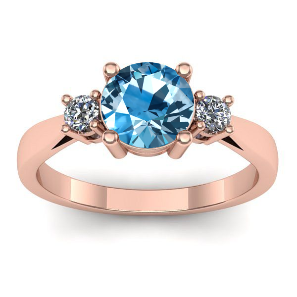 Inel cu topaz blue rotund