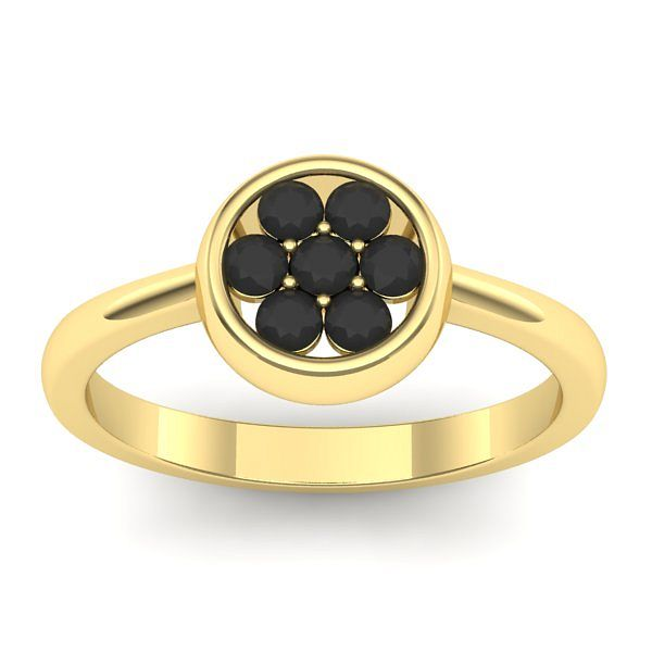 Inel logodna cu diamant negru rotund