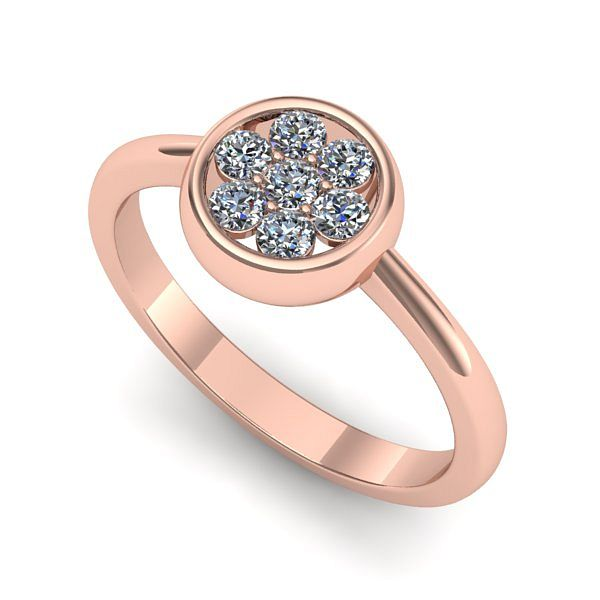 Inel logodna din aur roz cu diamant