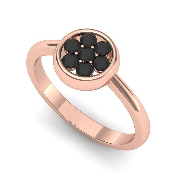 Inel logodna din aur roz cu diamant negru