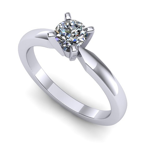 Inel de logodna din aur alb cu diamant