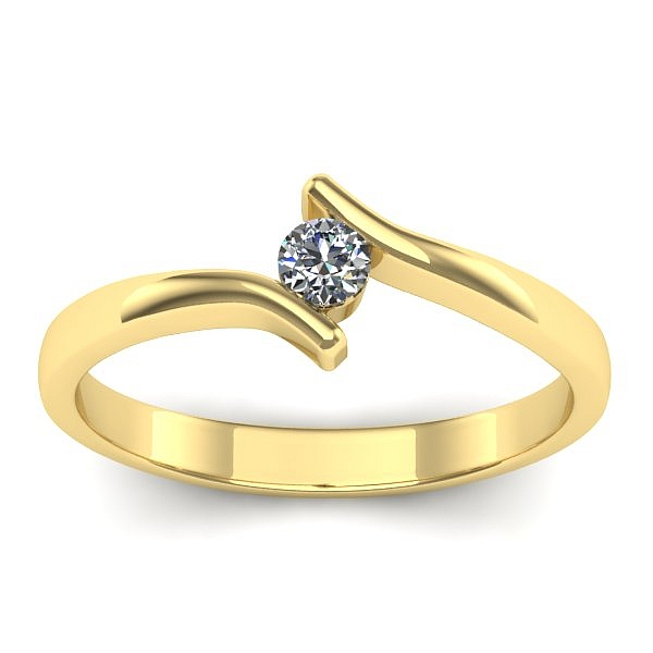 Inel cu diamant rotund