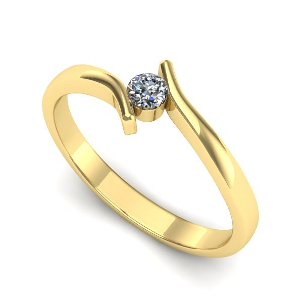 Inel de logodna din aur galben cu diamant