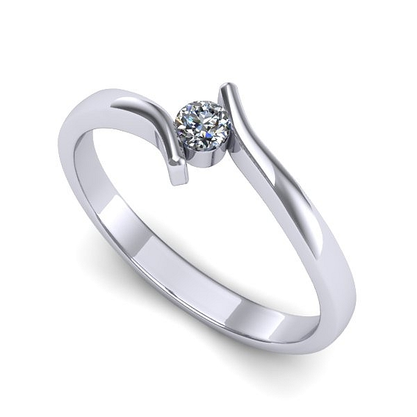 Inel din aur alb cu diamant