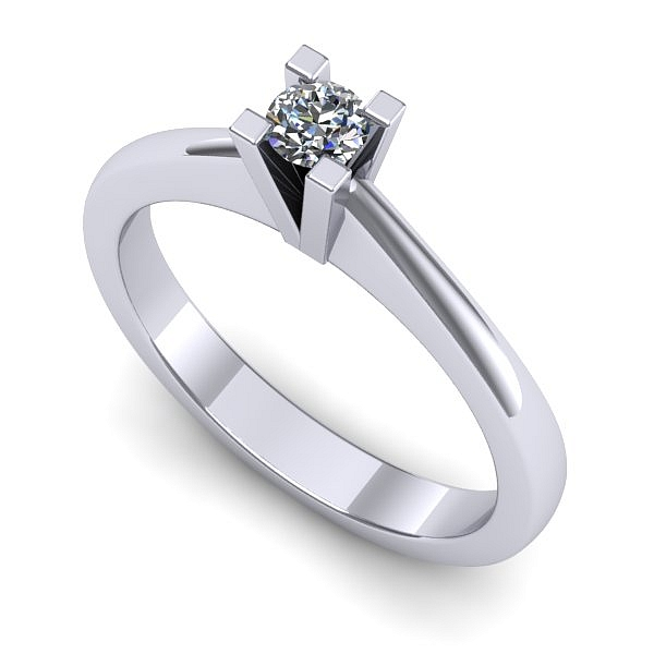 Inel logodna din aur alb cu diamant