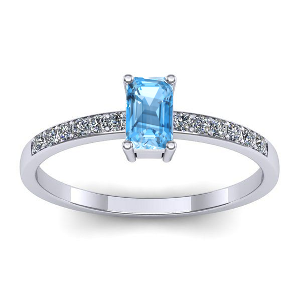 Inel de logodna cu topaz blue dreptunghiular