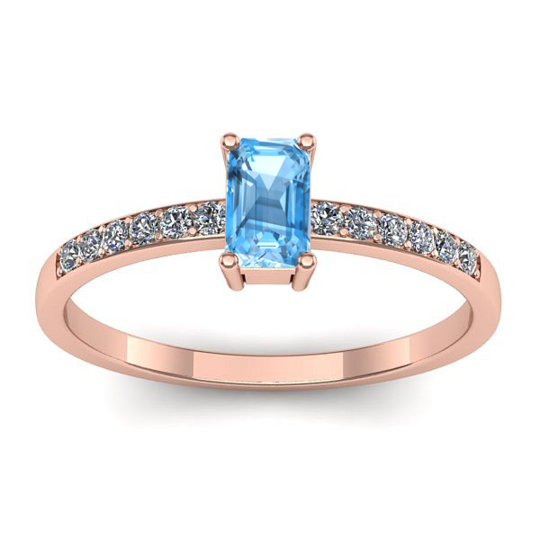 Inel de logodna cu topaz blue dreptunghiular