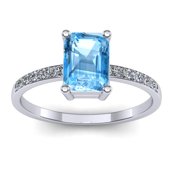 Inel de logodna cu topaz blue dreptunghiular