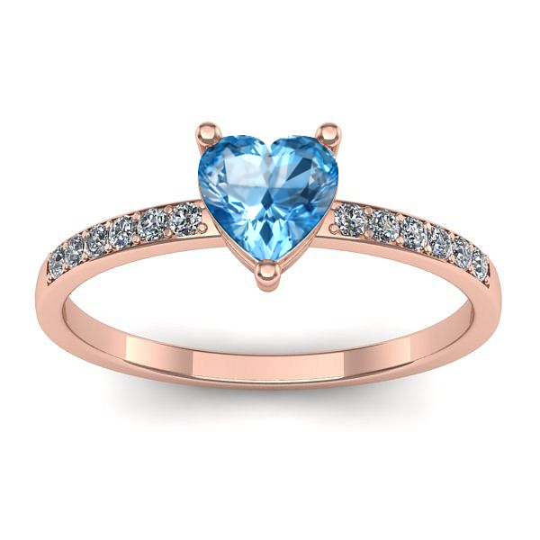 Inel de logodna cu topaz blue inima