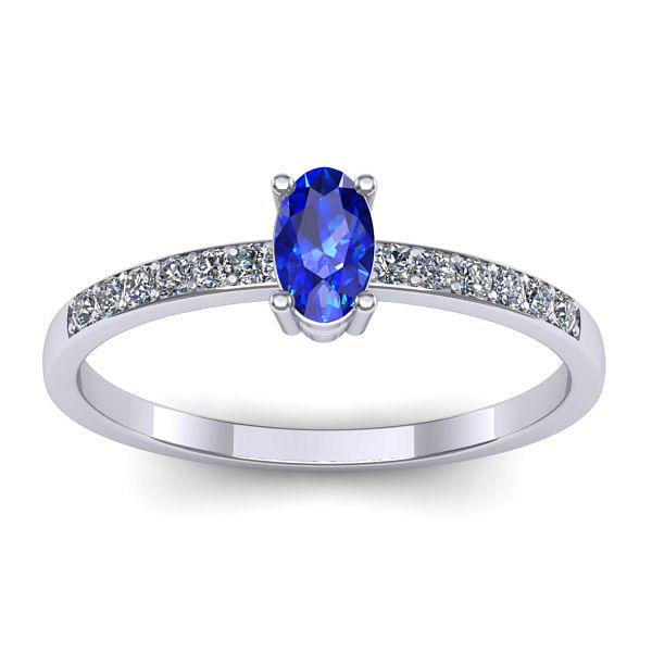 Inel logodna cu safir oval