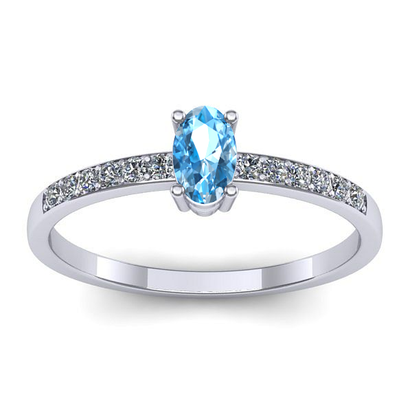 Inel logodna cu topaz blue oval