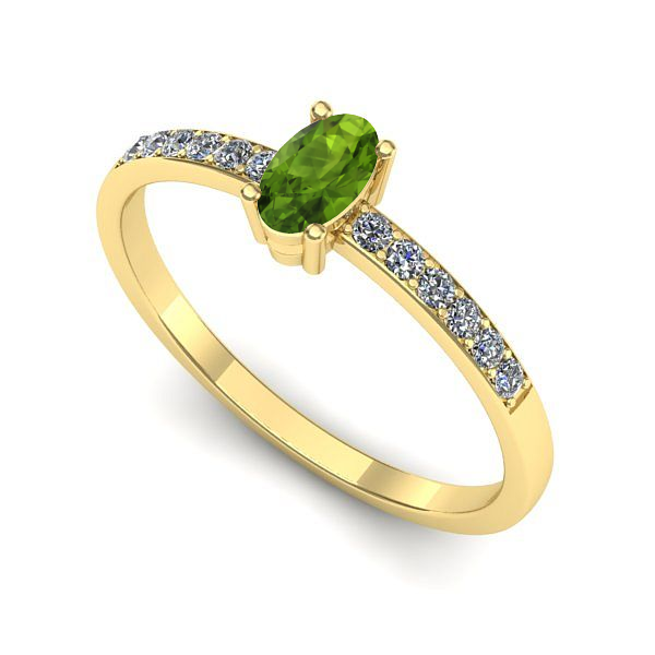 Inel din aur galben cu peridot