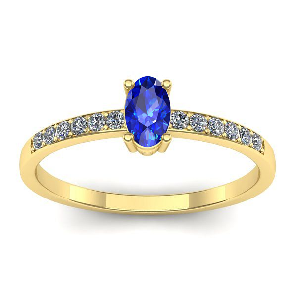 Inel de logodna cu safir oval