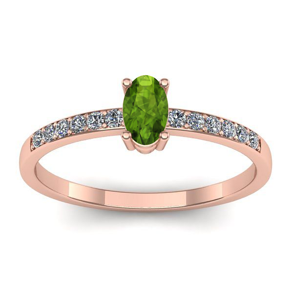 Inel cu peridot oval