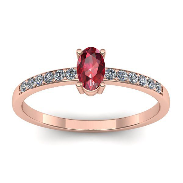 Inel cu rubin oval