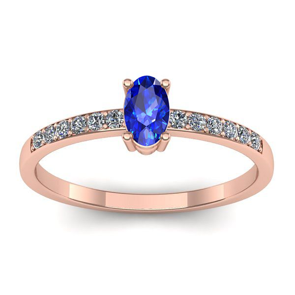 Inel de logodna cu safir oval