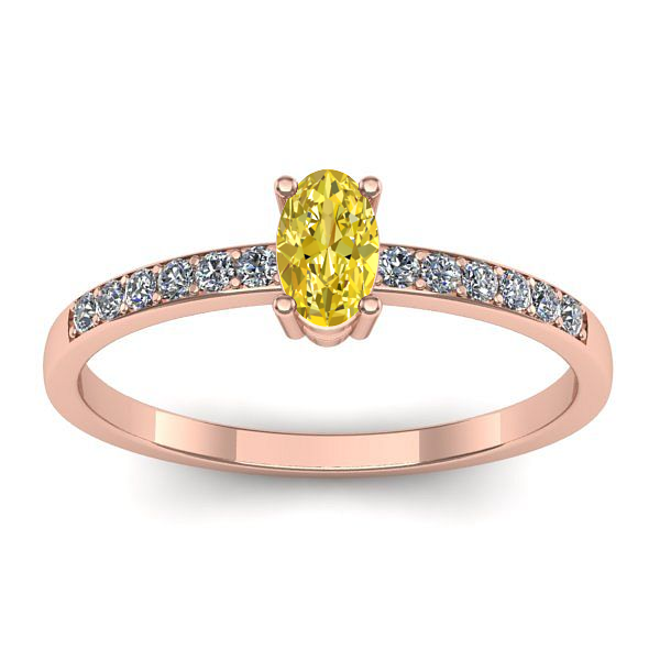 Inel logodna cu safir galben oval