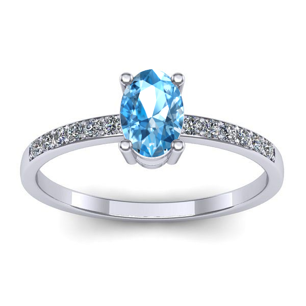 Inel de logodna cu topaz blue oval