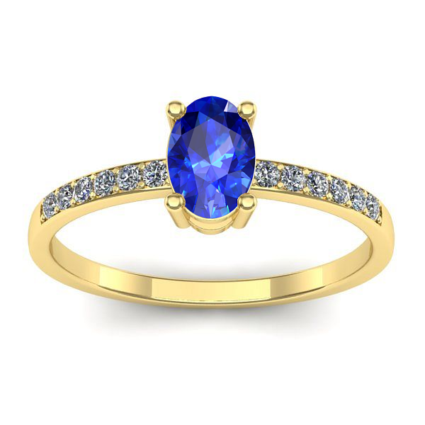 Inel de logodna cu safir oval
