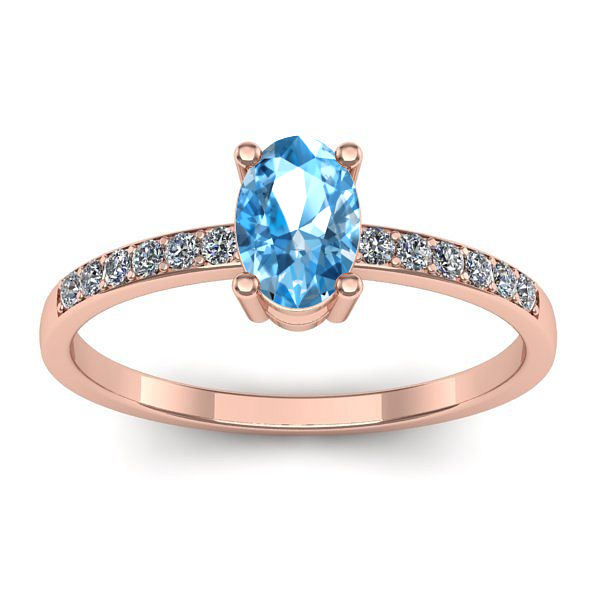 Inel cu topaz blue oval