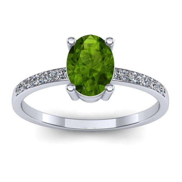 Inel logodna cu peridot oval