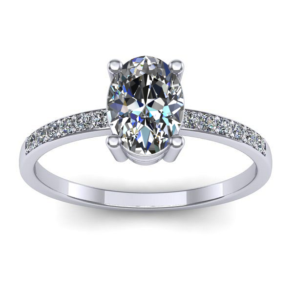 Inel de logodna cu safir alb oval