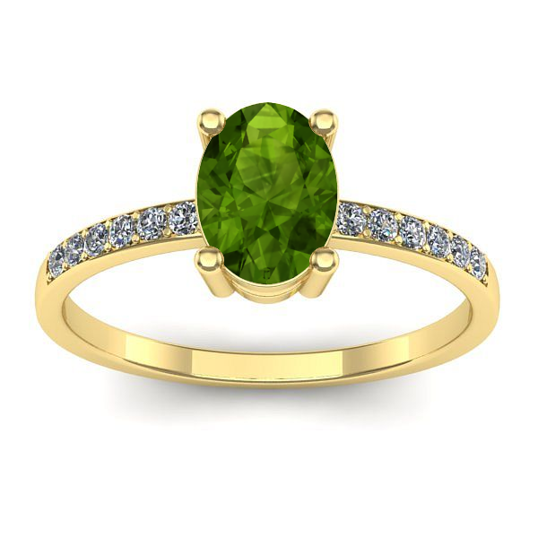 Inel de logodna cu peridot oval
