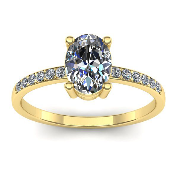 Inel de logodna cu safir alb oval