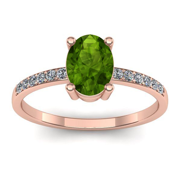 Inel de logodna cu peridot oval