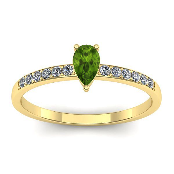 Inel de logodna cu peridot lacrima