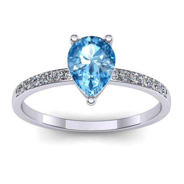 Inel de logodna cu topaz blue lacrima