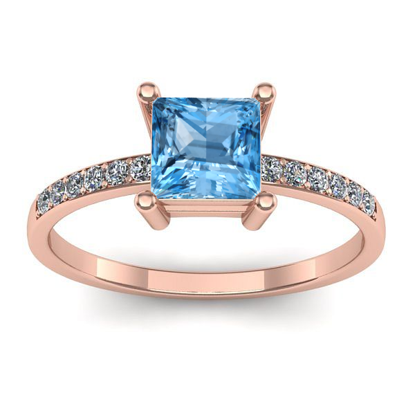 Inel de logodna cu topaz blue patrat