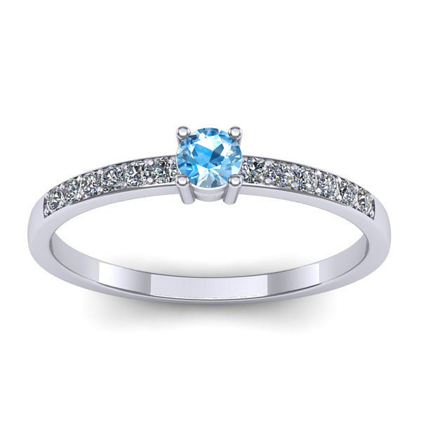 Inel de logodna cu topaz blue rotund