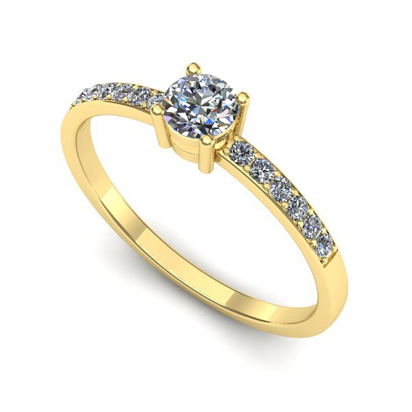 Inel de logodna din aur galben cu diamant