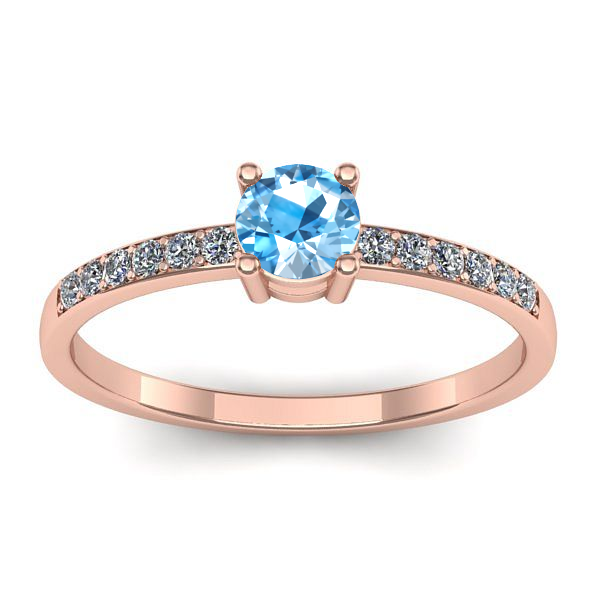 Inel de logodna cu topaz blue rotund