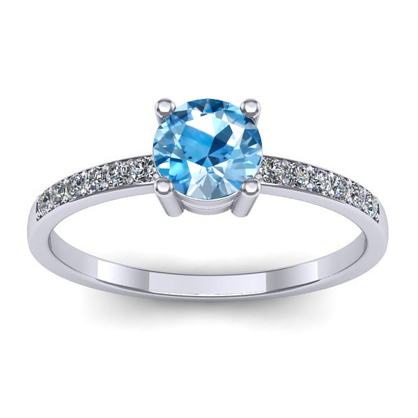 Inel cu topaz blue rotund