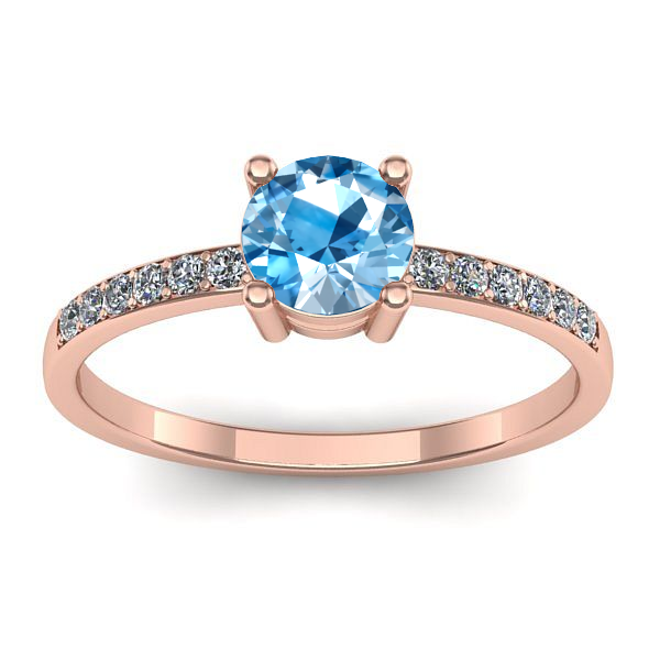 Inel de logodna cu topaz blue rotund