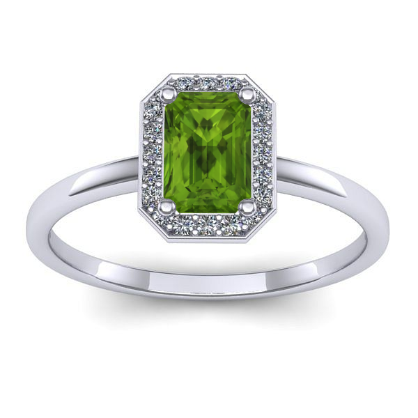 Inel cu peridot dreptunghiular