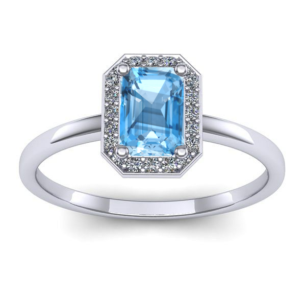 Inel logodna cu topaz blue dreptunghiular