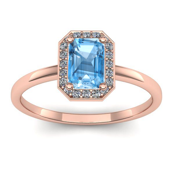 Inel cu topaz blue dreptunghiular