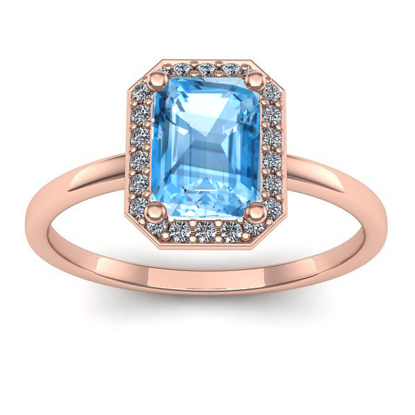 Inel de logodna cu topaz blue dreptunghiular
