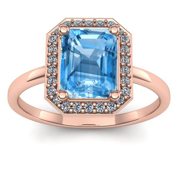 Inel logodna cu topaz blue dreptunghiular
