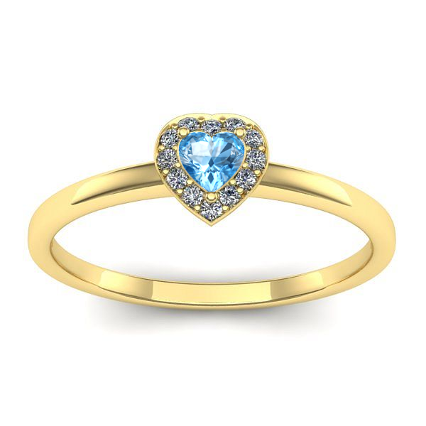 Inel logodna cu topaz blue inima